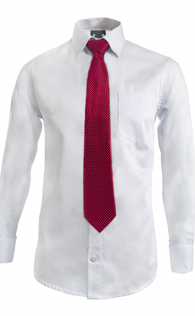 Camisa formal blanca slim algodón textura manga larga
