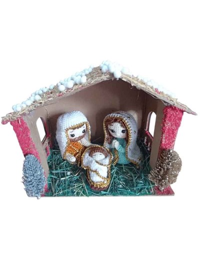 Pesebre navideño tejido 