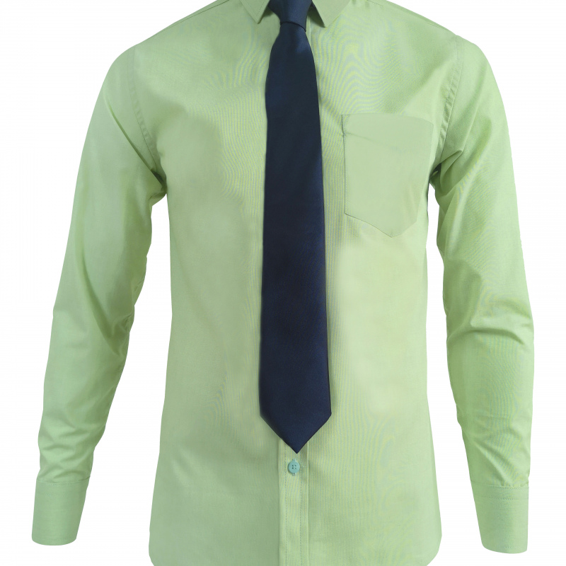 Camisa verde formal slim fit en algodón