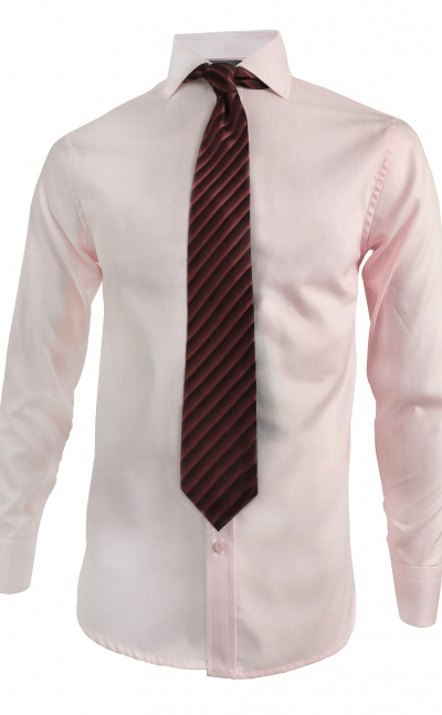 Camisa formal rosa slim fit en algodón