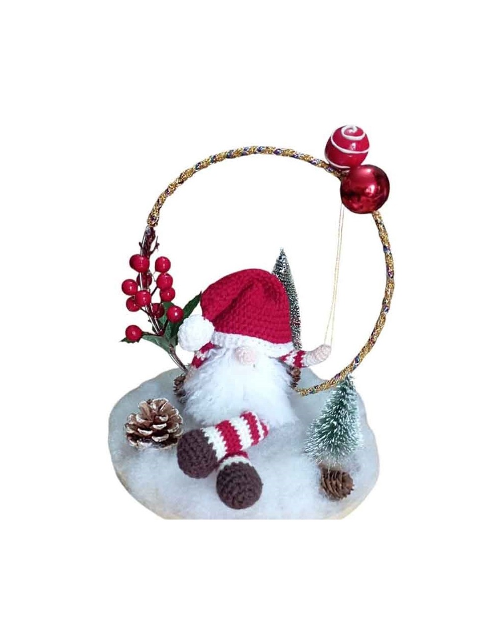 Gnomo navideño tejido a mano 