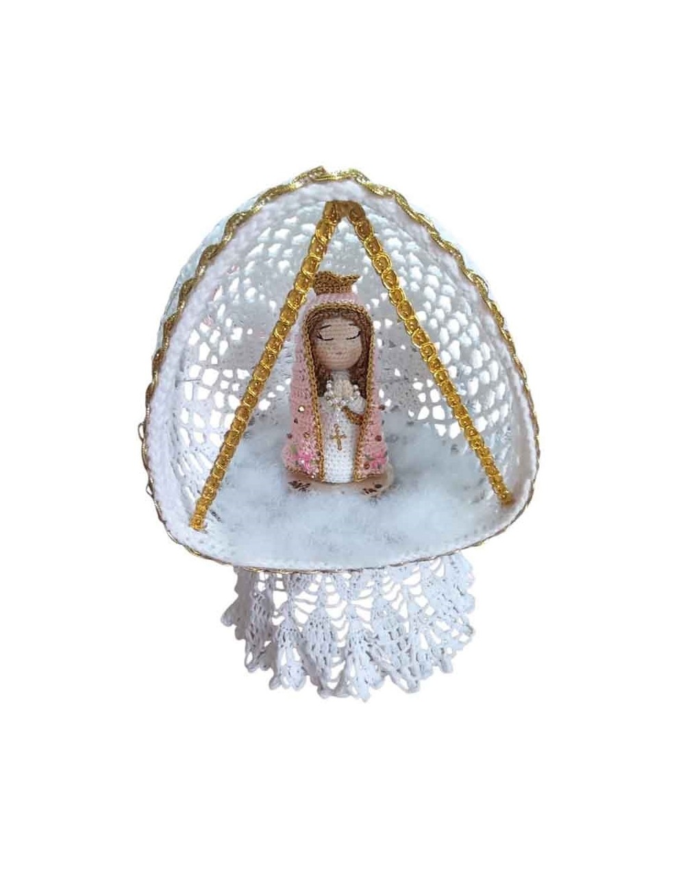 Virgen María tejida a mano 