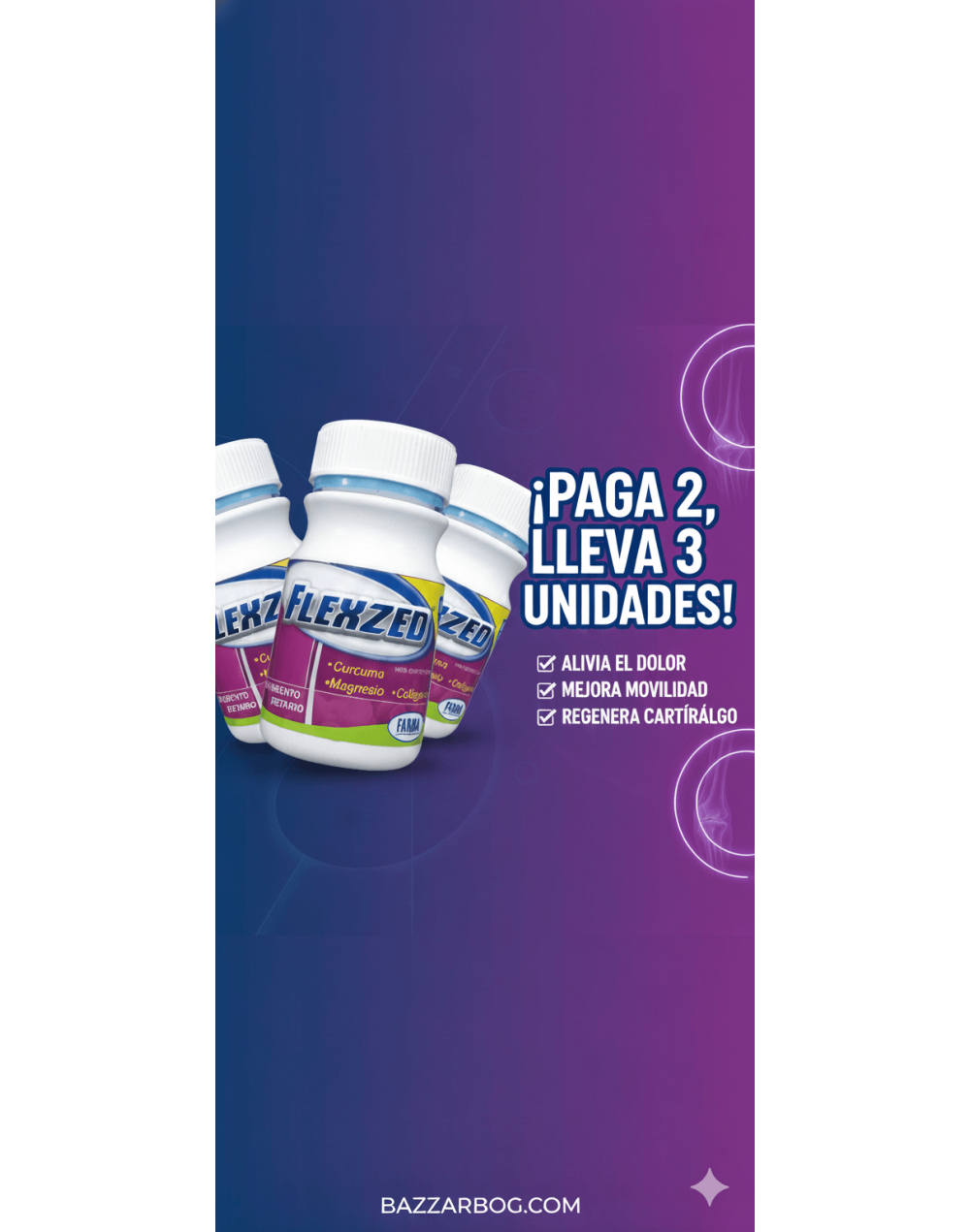 Flexzed Cápsulas PROMO 3x2: Articulaciones, Dolor y Movilidad
