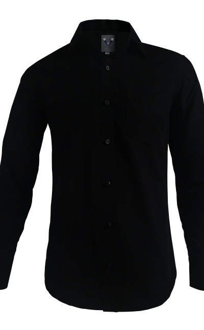 Camisa casual negra slim fit en algodón