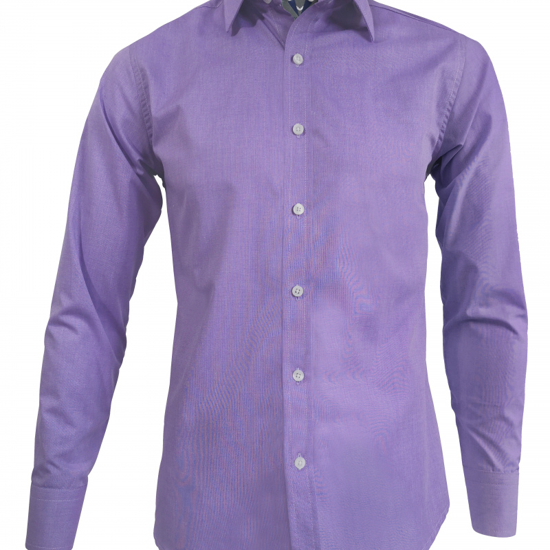 Camisa casual lila morado slim fit en algodón