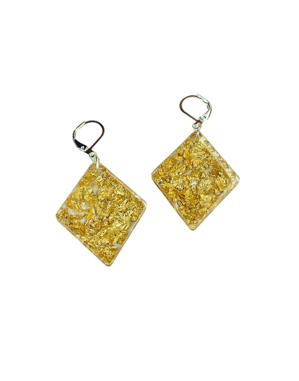 Aretes Rombos papel oro
