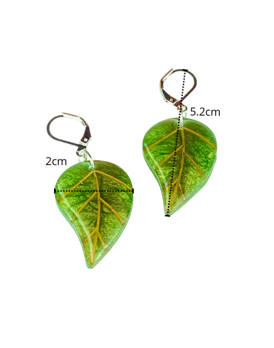 Aretes Hojas verde oro