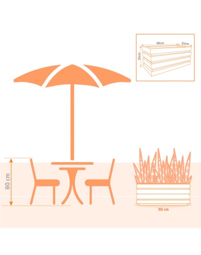 Jardinera Polietileno 90 cm | Diseño Versátil y Ligero | Tumatera