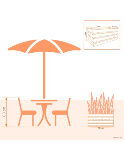 Jardinera Polietileno 70 cm | Compacta y Moderna | Tumatera