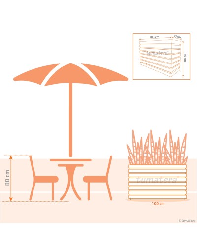 Jardinera Polietileno 100x60: Solución Ligera para Proyectos | Tumatera