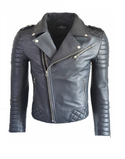 Chaqueta en cuero blug black La chaqueteria