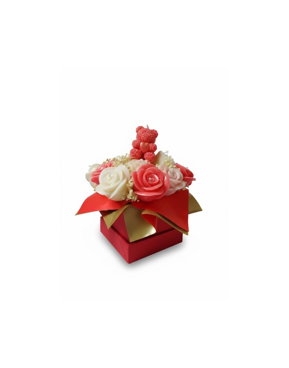 bouquet cuadrado mediano rojo