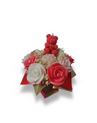 bouquet cuadrado mediano rojo