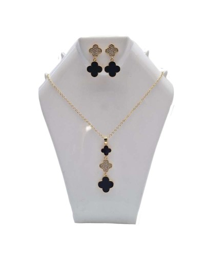 Set collar y aretes estilo Van Cleef