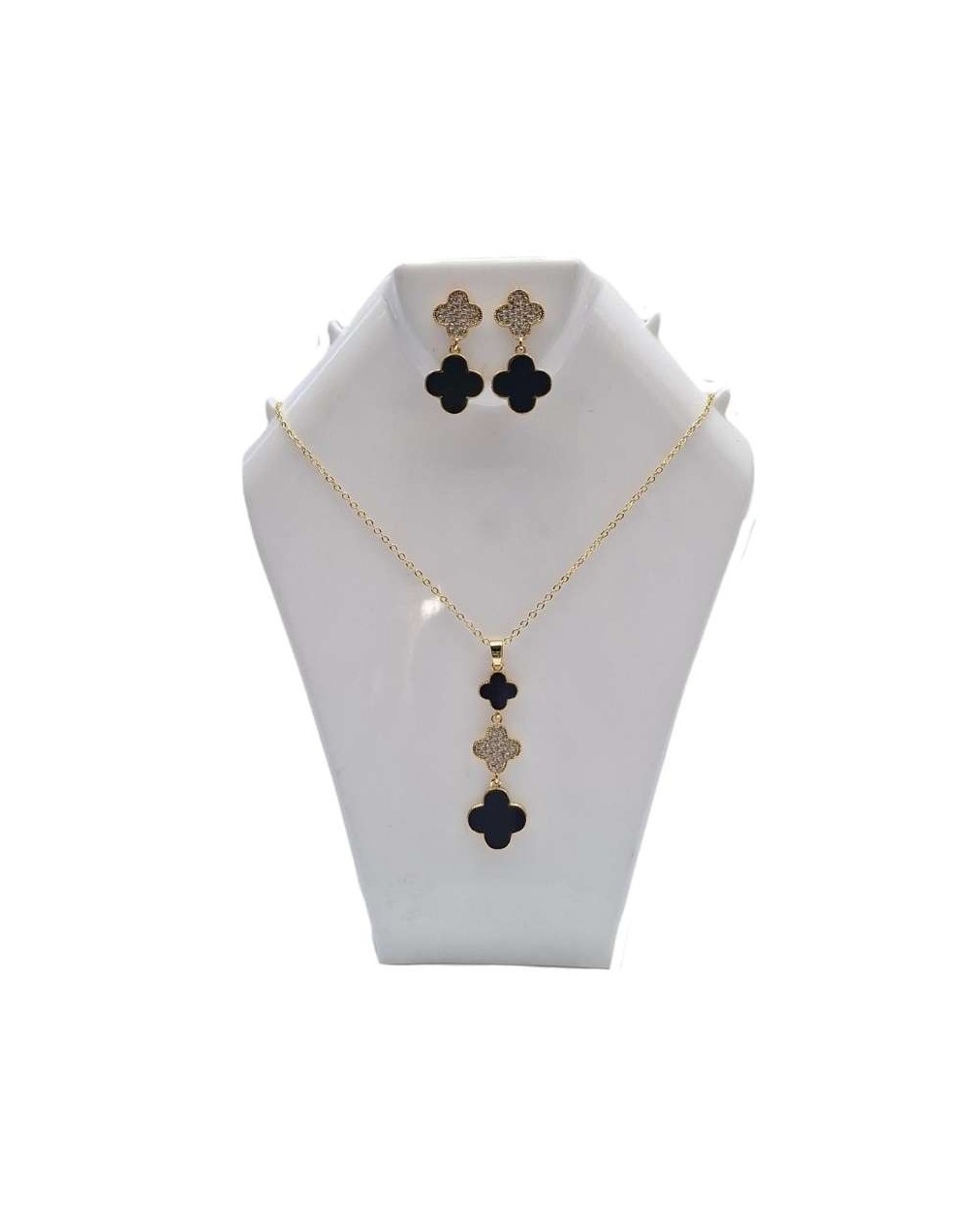 Set collar y aretes estilo Van Cleef