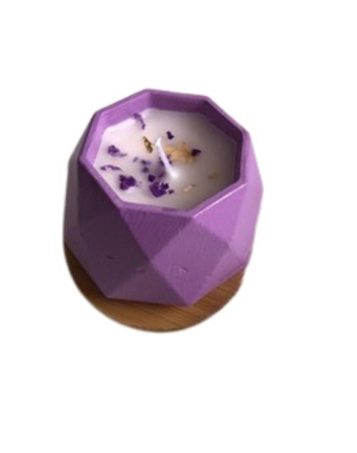 vela recipiente exagonal