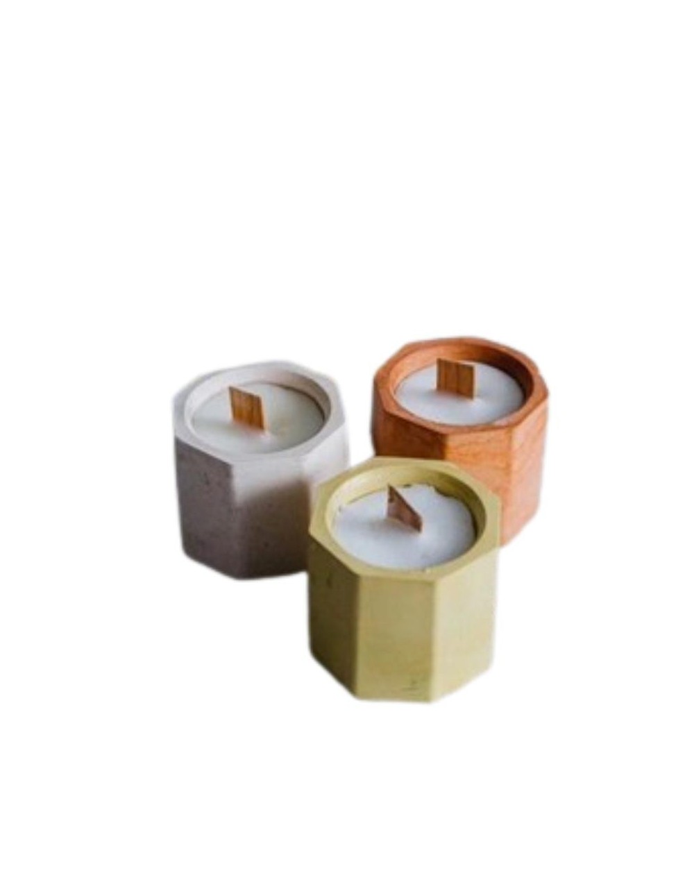 vela recipiente octagonal