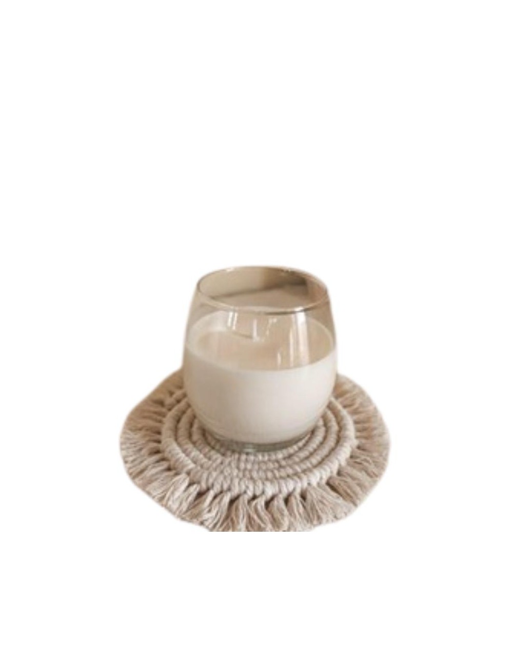 vela en envase de vidrio