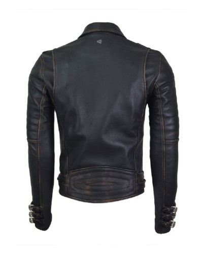 Chaqueta en cuero subzero black envejecida la chaqueteria