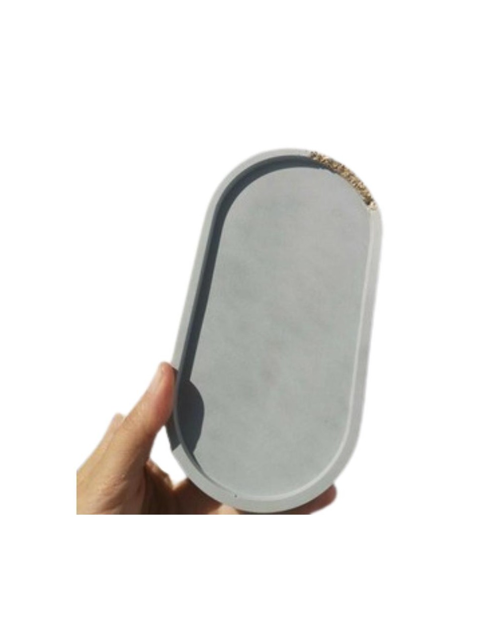 bendeja decorativa en cemento oval