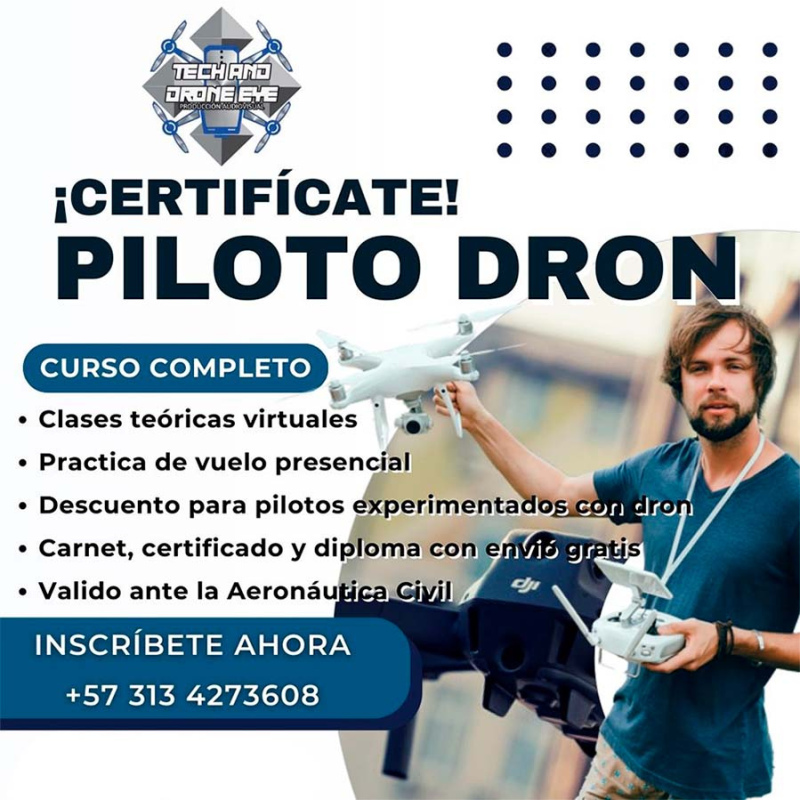 Curso certificado de piloto dron valido ante la aeronáutica civil 
