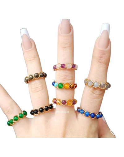 Anillos en piedras Naturales Mamá Pancha Artesanías