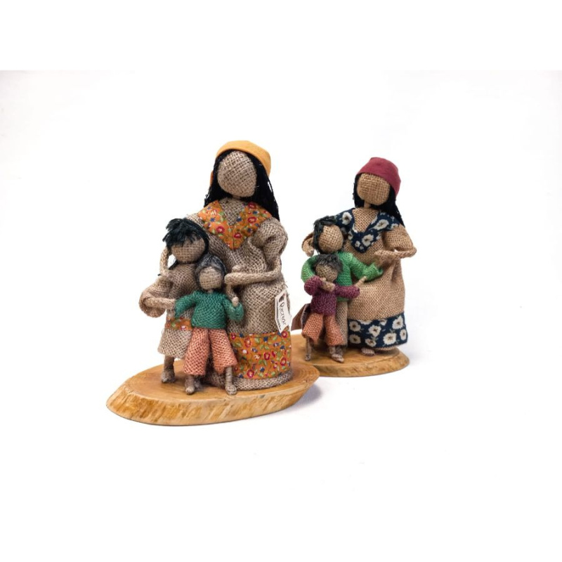 Indígena wayuu mamá con hijos 