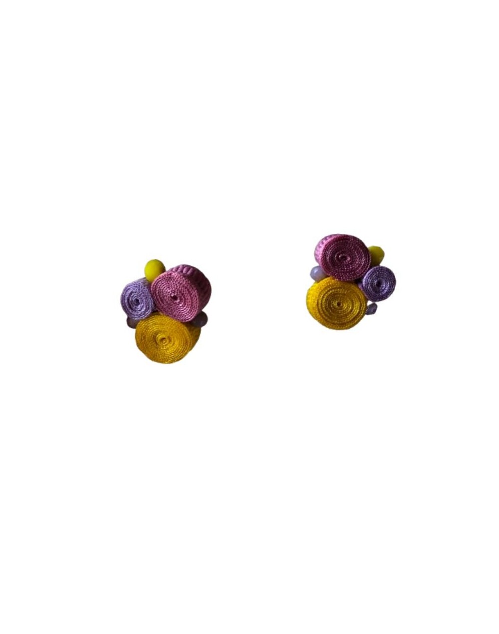 Aretes Topo Treboli Amarillo -Rosa