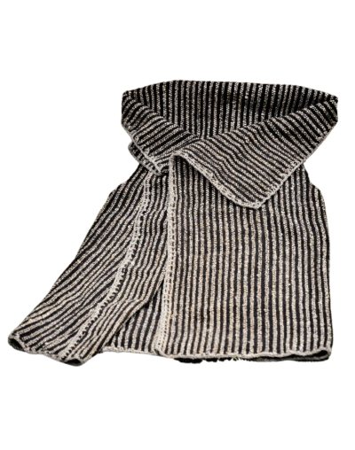 Ruana chaleco a rayas café y negro 