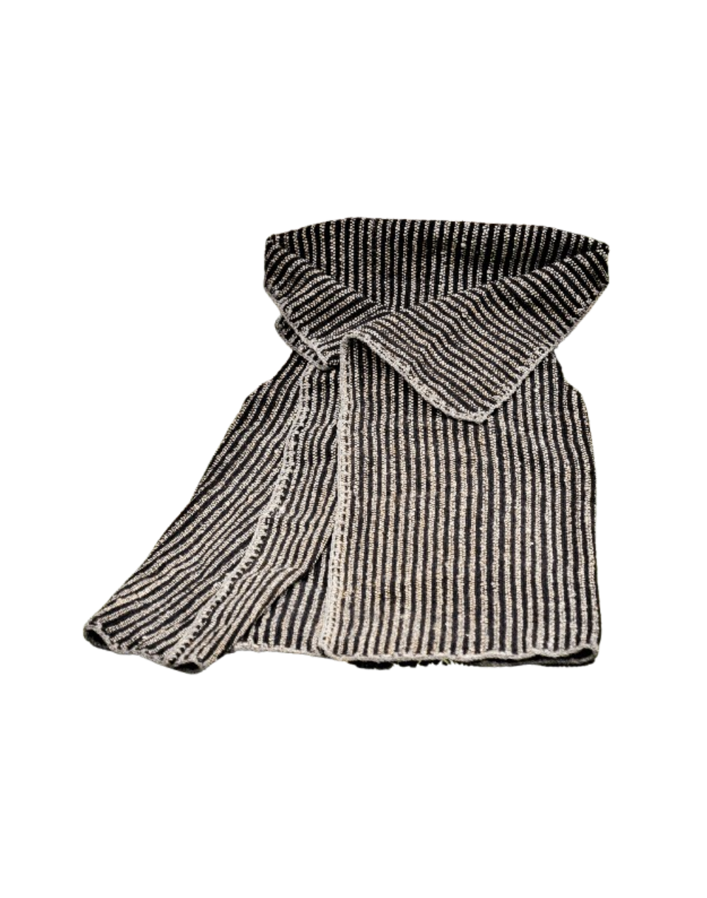 Ruana chaleco a rayas café y negro 