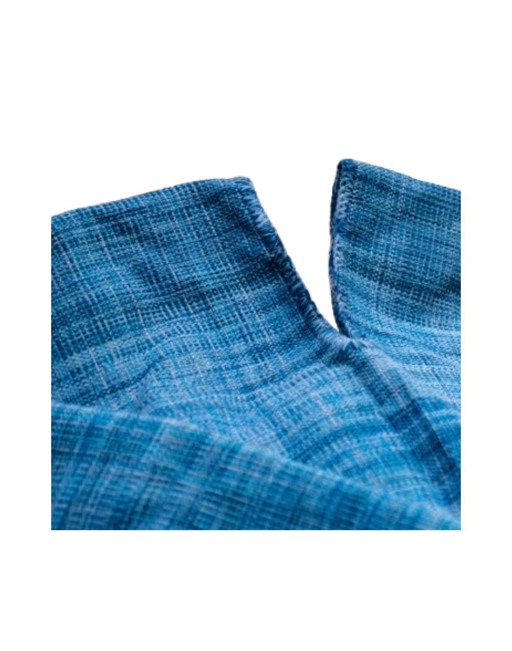 Ruana en hilo lana en tres tonos de azul