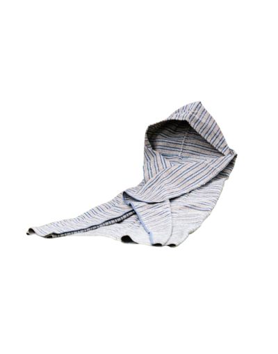 Ruana chaleco con capota y diseño franjas horizontales