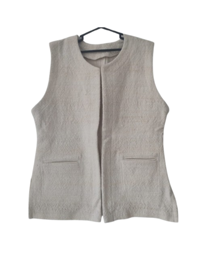 Chaleco blanco 100% lana