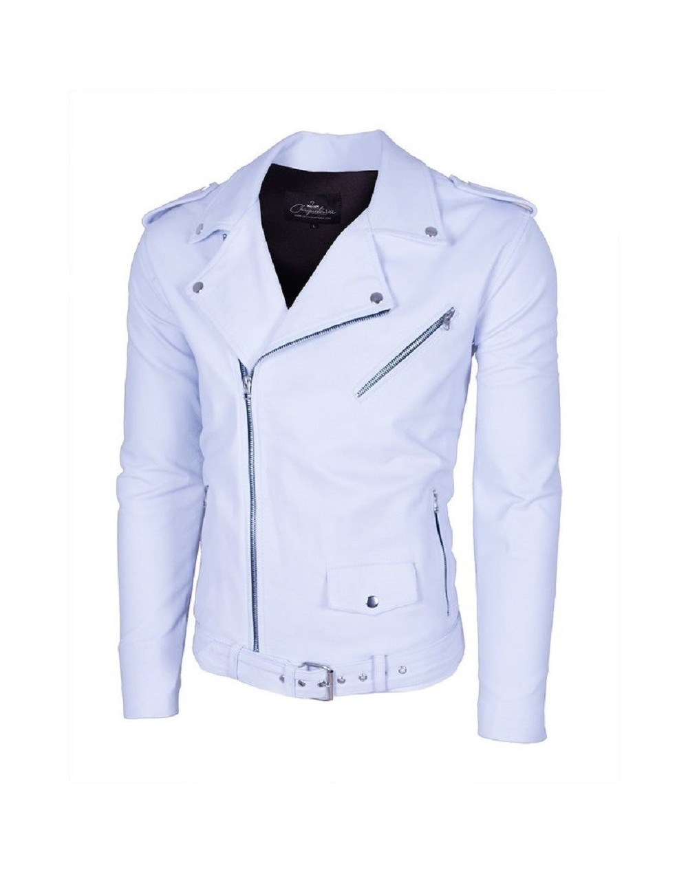 Chaqueta en cuero vacuno Bison Lchl77 Blanca LA CHAQUETERIA