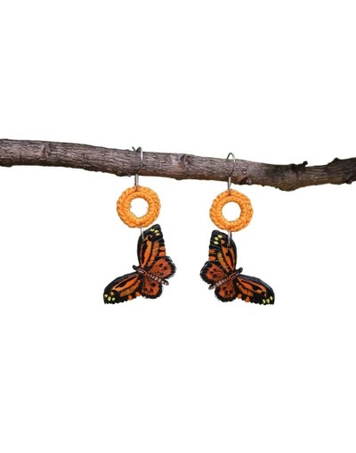 Aretes de Mariposa Tigre Sustrato Artesanal