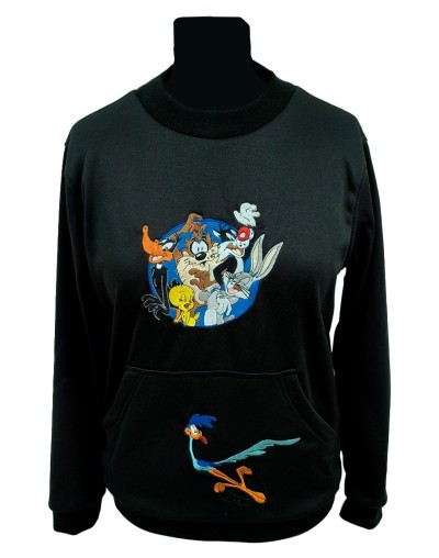 BUZO NEGRO BORDADO LOONEY TUNES