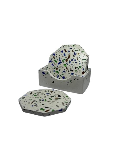 Juego de portavasos octagonales