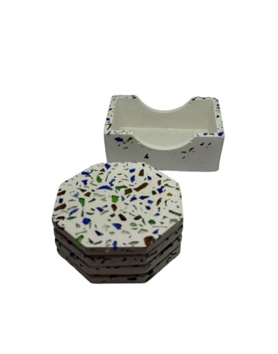 Juego de portavasos octagonales