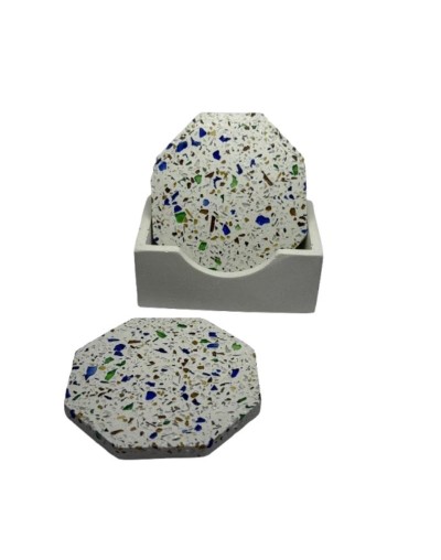 Juego de portavasos octagonales