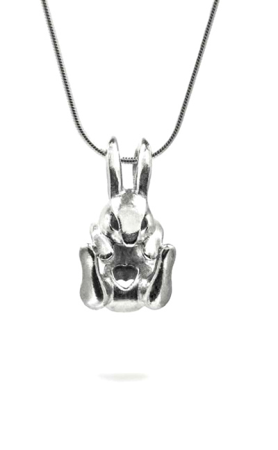 Collar conejo grande año del conejo plata luxofilus