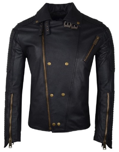 Chaqueta en cuero dragon black brush la chaqueteria