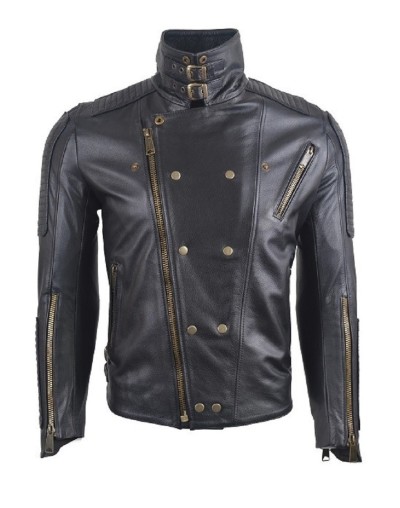 Chaqueta en cuero dragon black brush la chaqueteria