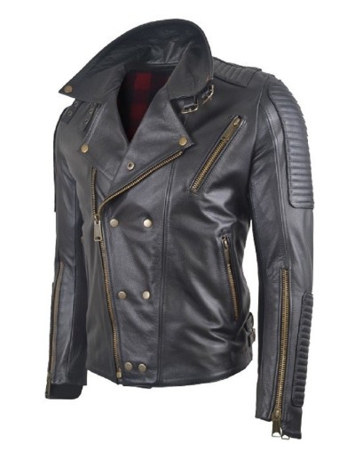 Chaqueta en cuero dragon black brush la chaqueteria