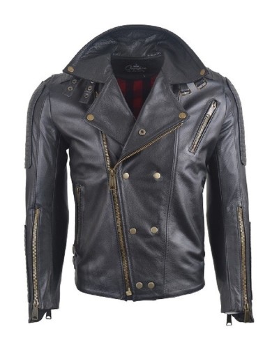 Chaqueta en cuero dragon black brush la chaqueteria
