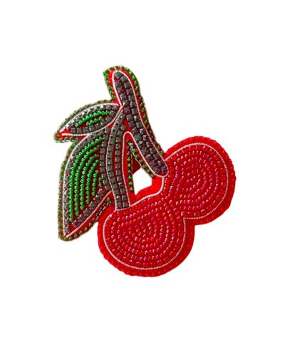 Prendedor bordado Cerezas