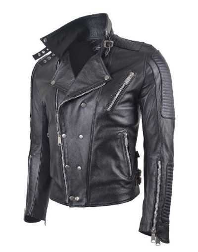 Chaqueta En Cuero Dragon Black Silver la chaqueteria