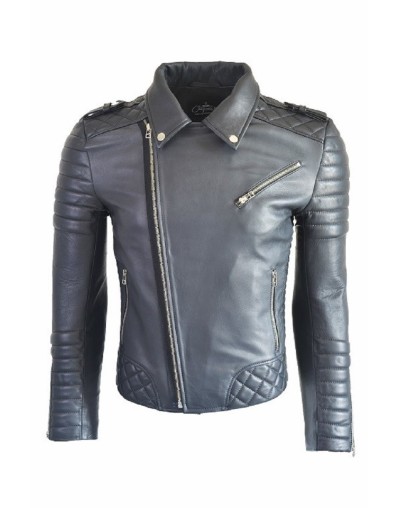 Chaqueta En Cuero Blug 10 Black la chaqueteria 
