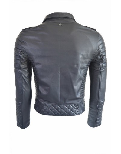 Chaqueta En Cuero Blug 10 Black la chaqueteria 