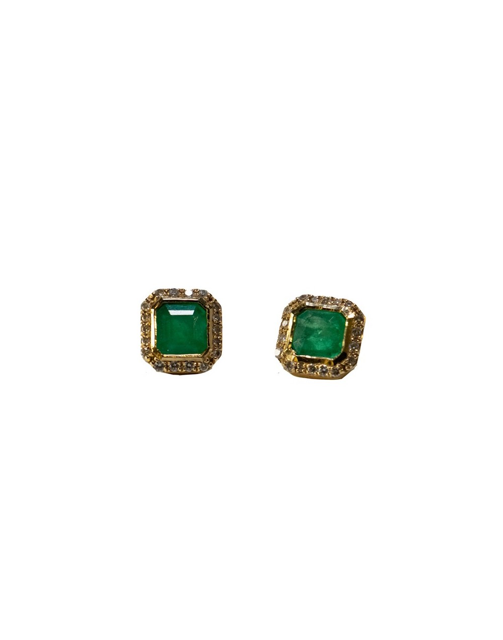 Topos de Esmeralda y Diamantes en Oro 18k