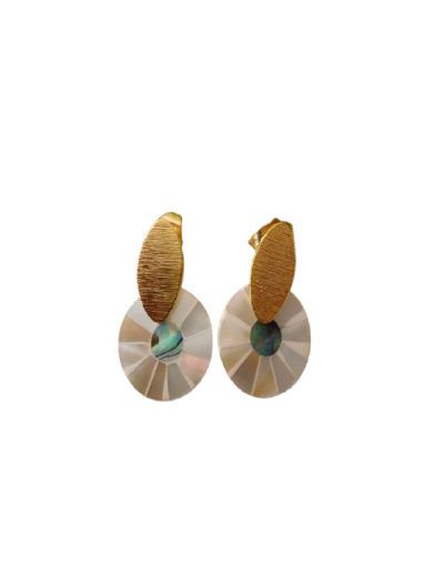 ARETES EN PERLA DE NACAR REDONDOS